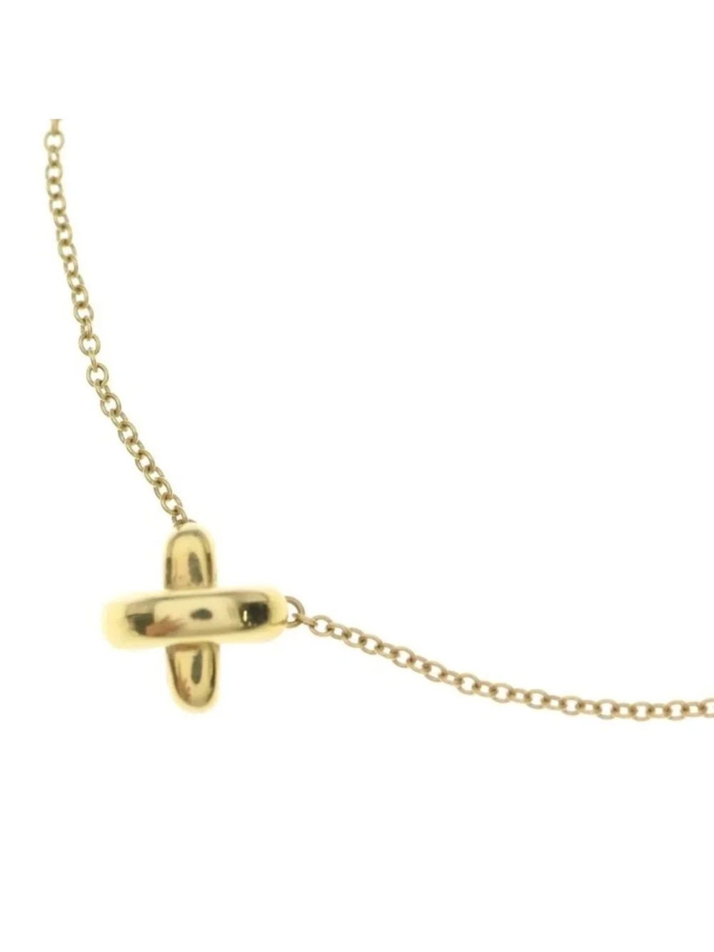 Tiffany & Co Cross Stitchnecklace Pendant 18k Yellow Gold